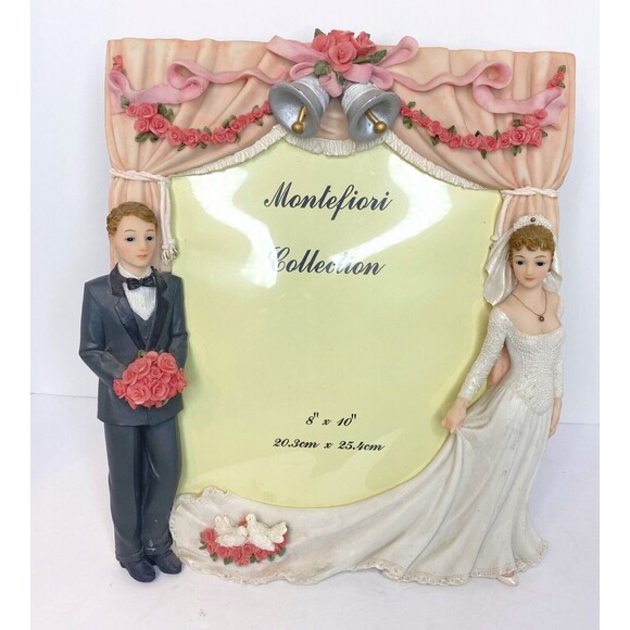 Vintage Montefiori Collection Italy Design Picture Frame Bride & Groom 8x10 - Picture 1 of 16
